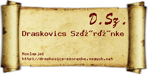 Draskovics Szörénke névjegykártya